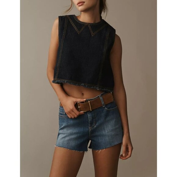 Anthropologie Pilcro Mid-Rise Micro Denim Shorts 32 - Picture 2 of 4